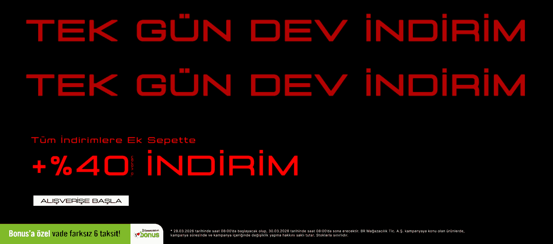 Tek Gün Dev İndirim